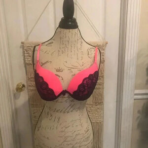 Tera -sz34 d pink and navy bra